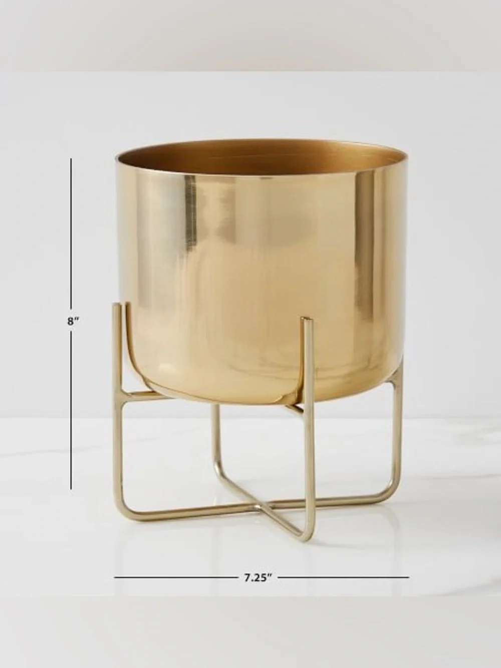 West Elm Spun Metal Tabletop Planter in Brass Gold